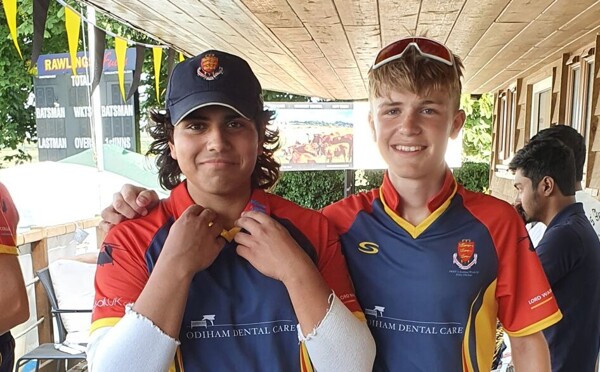 RMS students represent local Cricket Club against ex-interna...